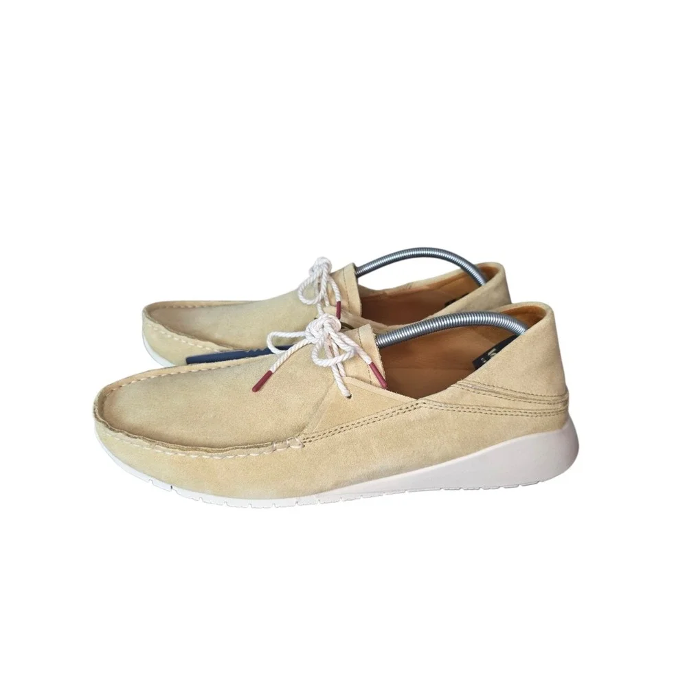 OluKai Ka'a Men's 10 Golden Sand Suede Driver Moccasin Comfort Loafers